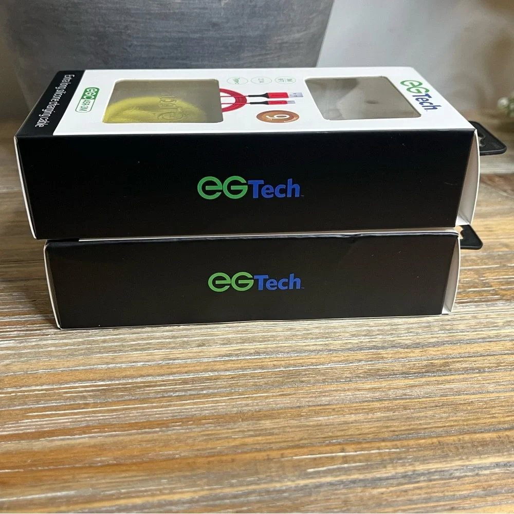 Bundle of 2 EG Tech 9ft Silicone Type-C Charging Cables, NIB, Red & Yellow